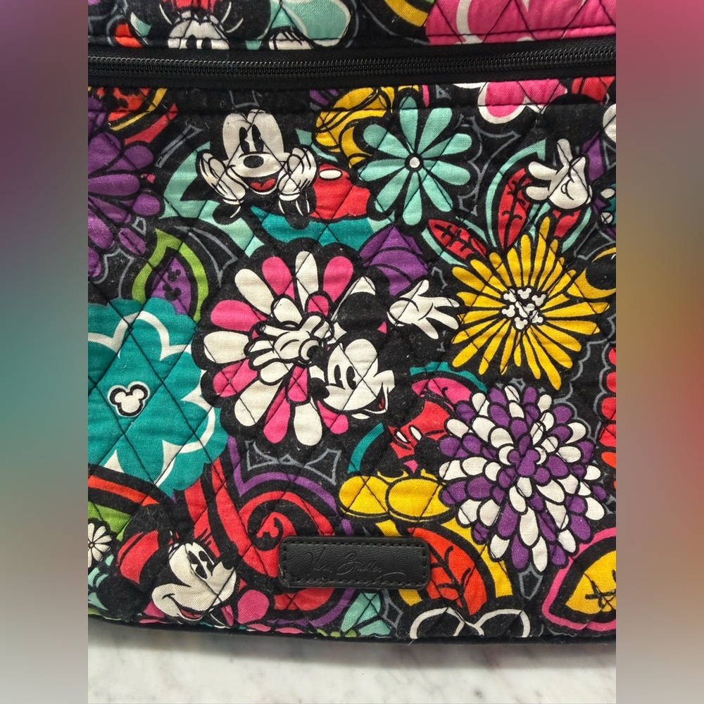 Vera Bradley Mickey’s Magical Blooms Triple Zip Hipster Crossbody Bag - Picture 4 of 7